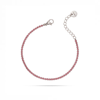 Bracciale Tennis Acciaio con Zirconi Rosa Meridien Jewels