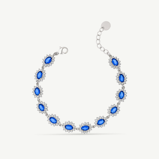 Bracciale Meridien Jewels in acciaio con zirconi blu