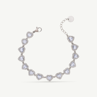 Bracciale Meridien Jewels in acciaio con zirconi a cuore