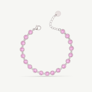 Bracciale tennis Meridien Jewels in acciaio con zirconi rosa