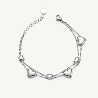 Bracciale doppia catena con cuori Meridien