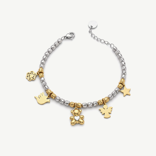 Bracciale Bicolore con Pepite e Charms Meridien