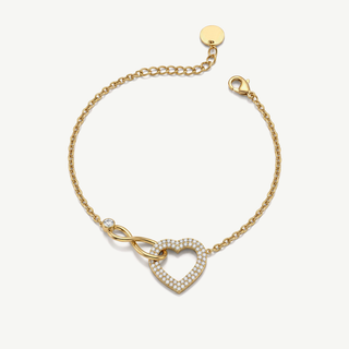 Bracciale con Cuore e Infinito Meridien - Dorato