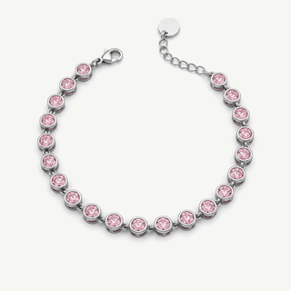 Bracciale Tennis Montatura a Cipollina Meridien - Rosa
