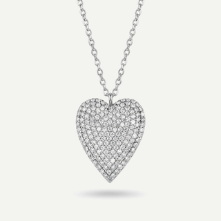 Collana Meridien in acciaio con cuore pavé