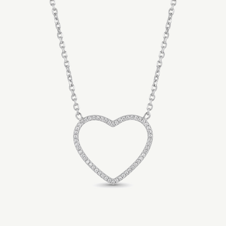 Collana Fabiani con cuore in acciaio e cristalli