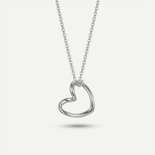 Collana Meridien in acciaio con cuore aperto