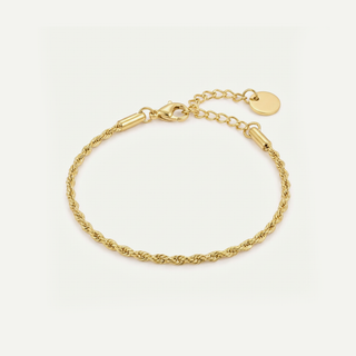 Bracciale in acciaio dorato – Maglia ritorta regolabile