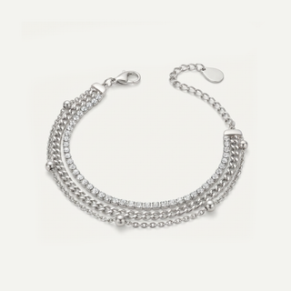 Bracciale multifilo in acciaio con zirconi