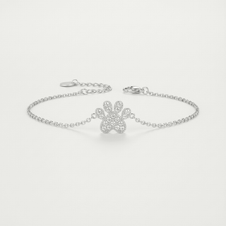 Bracciale Meridien in acciaio con zampa pavé