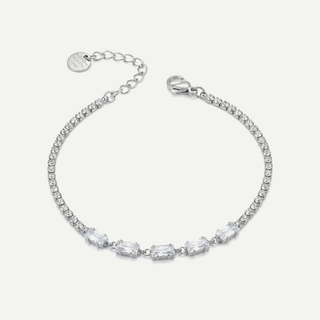 Bracciale tennis Meridien con cristalli taglio baguette