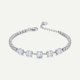 Bracciale tennis Meridien con cristalli bianchi