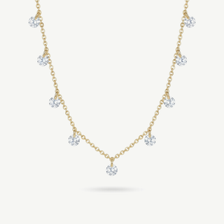 Collana Fabiani con cristalli pendenti in acciaio dorato