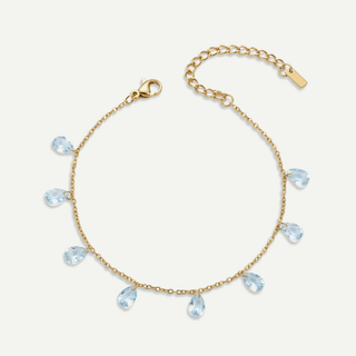 Bracciale Meridien con cristalli azzurri – Acciaio dorato