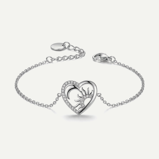 Bracciale Meridien in acciaio con cuore, sole e luna