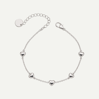 Bracciale in acciaio con cuori