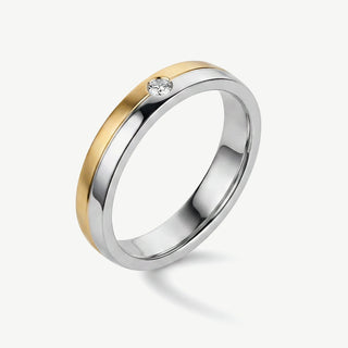 Fede Fabiani Bicolore con Diamante - 4mm