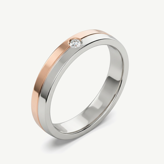 Fede Fabiani Bicolore con Diamante - 4mm