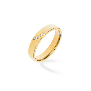 Fede Fabiani ring in 18kt yellow gold with 0.03Ct diamonds