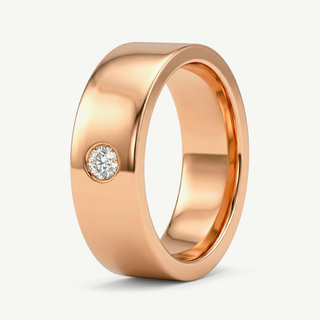 Fede in Oro Rosa con Diamante - 5mm
