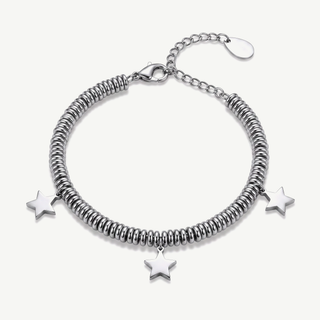 Bracciale a Rondelle con Stelle Pendenti