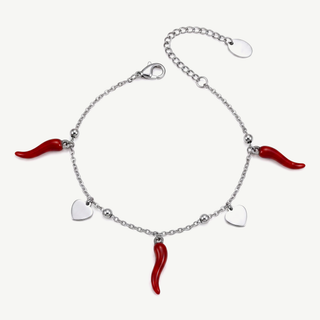 Bracciale con Cuori e Corni Pendenti