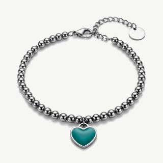 Bracciale con Sfere e Cuore Pendente