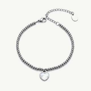 Bracciale con Sfere e Cuore Pendente