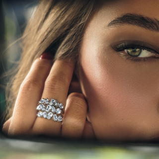 Anello Fabiani riviera in oro bianco 14Kt con zirconi