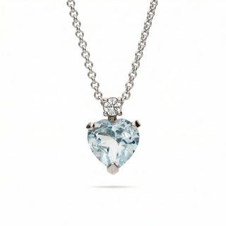 Collana Fabiani Girocollo in oro bianco 9Kt con topazio