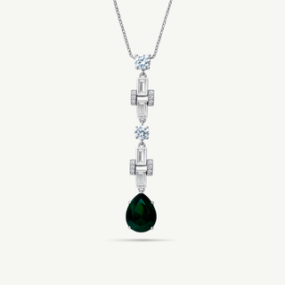 Collana Fabiani pendente in argento 925 con zirconi verdi