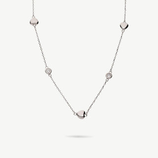 Collana cuori e zirconi bianchi argento 925 Fabiani