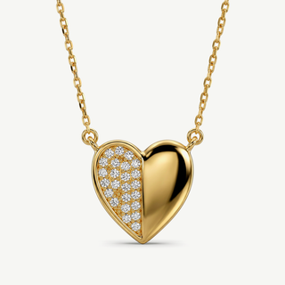 Collana Fabiani in argento 925 dorato con cuore e zirconi