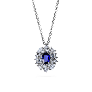 Collana Fabiani a margherita con zaffiro e diamanti