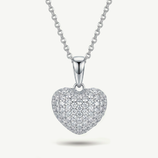 Collana con Cuore Bombato Pavé