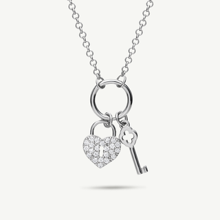 Collana Fabiani Lucchetto Cuore Argento 925