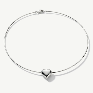 Girocollo rigido in argento 925 con cuore