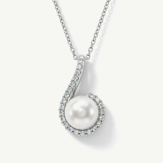 Girocollo Fabiani Shell Pearl e Zirconi in Oro Bianco