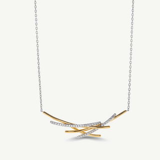Collana con Elementi Lineari Intrecciati - Luxury Edition