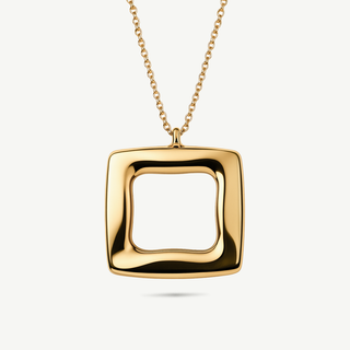 Collana Fabiani in Oro Giallo 14Kt con Pendente Quadrato