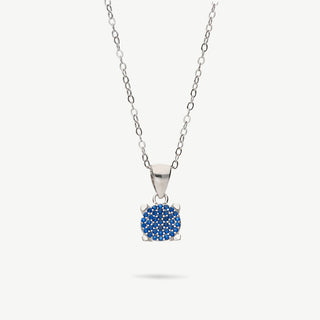 Collana punto luce pavé blu zirconi argento 925 Fabiani