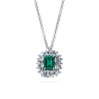 Collana Fabiani a margherita con smeraldo e diamanti