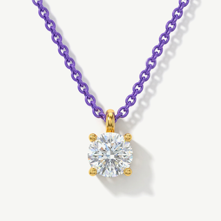 Collana Punto Luce con Catena Viola Argento 925 Fabiani