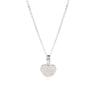 Collana Fabiani con pendente cuore in oro bianco e zirconi - Fabiani Gioiellerie