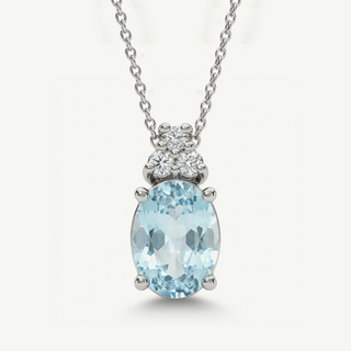 Collana Fabiani con acquamarina 1,00Ct e diamanti 0,06Ct