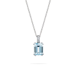 Collana Fabiani con acquamarina 0,70 Ct e diamanti Ct0,02