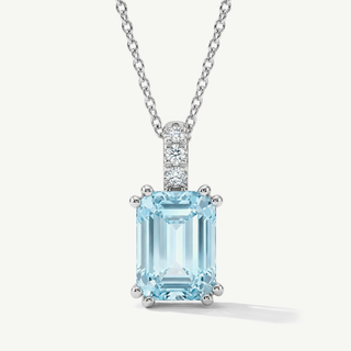 Collana Fabiani con Acquamarina 0,70 Ct e Diamanti Ct0,02