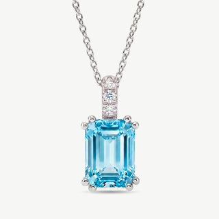 Collana con Acquamarina 0,70Ct e Diamanti 0,02Ct