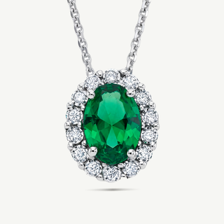 Collana Gemmarara Ovale 0,65 ct in oro bianco 9Kt