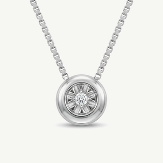 Girocollo Fabiani Gioiellerie Punto Luce in Oro Bianco 9kt e Diamante Naturale 0,01 ct